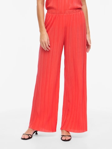 VILA Wide Leg Housut 'VIPLISA' värissä punainen: etupuoli