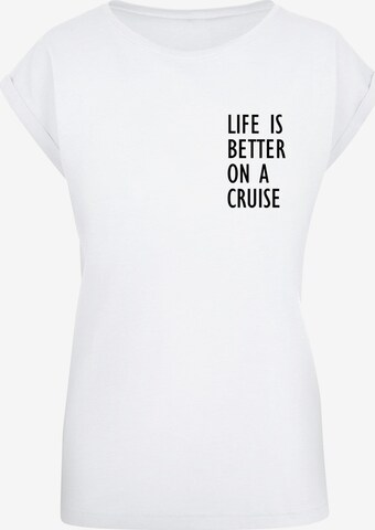 Merchcode Shirt 'Life Is Better' in Wit: voorkant