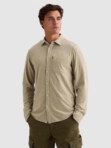 PME Legend Regular fit Overhemd 'Shirt with garment-dye wash and chest pocket' in Beige