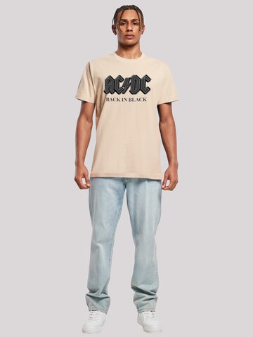 T-Shirt 'ACDC Back in Black' F4NT4STIC en beige