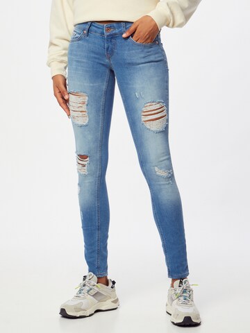 ONLY Skinny Jeans 'Coral' in Blauw: voorkant