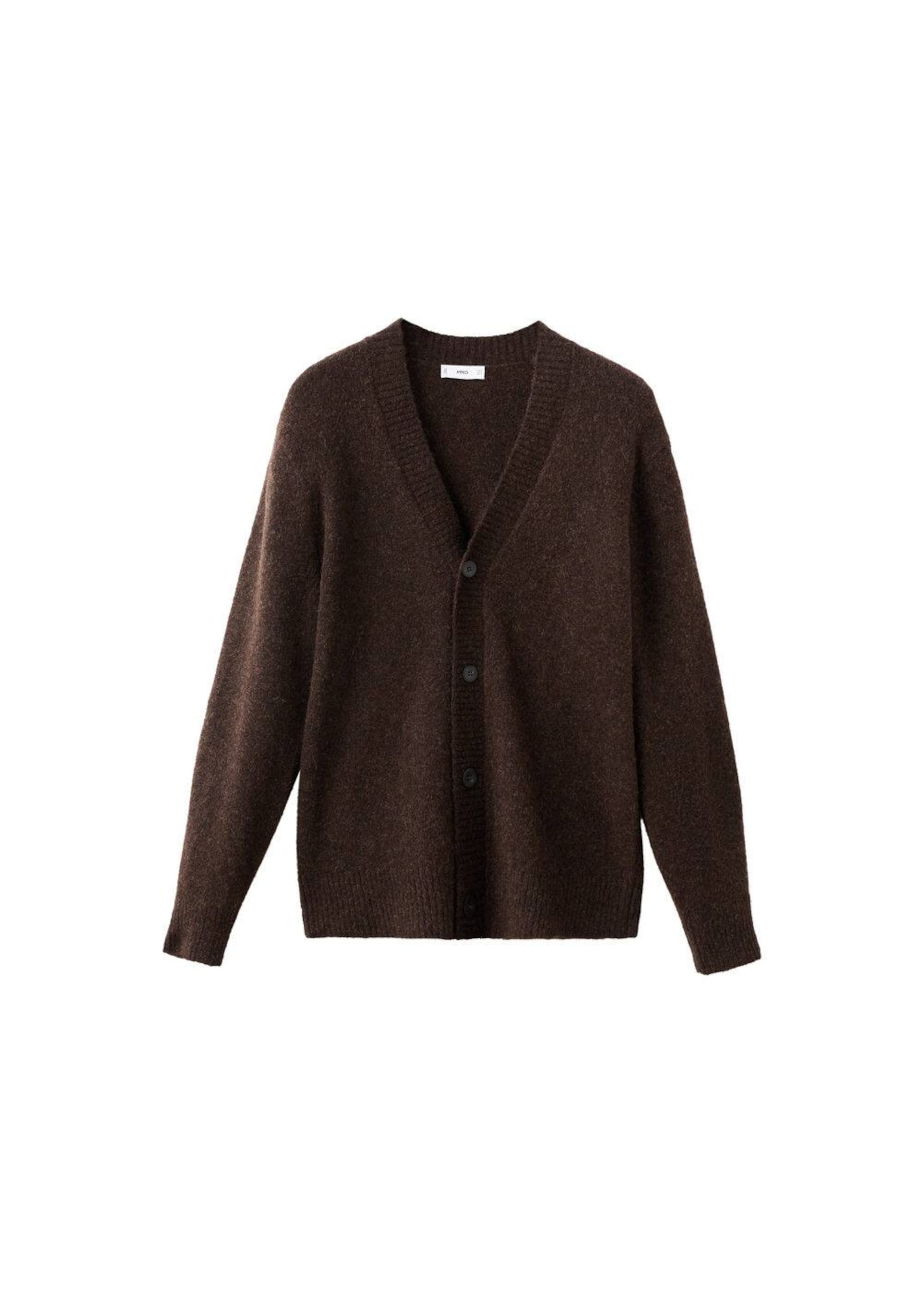 MANGO MAN Strickjacke 'Oreo' in Braun: Vorderseite
