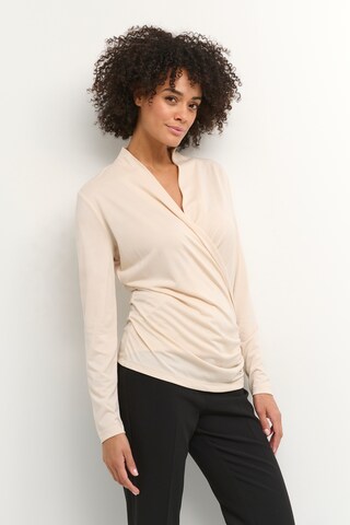 SOAKED IN LUXURY - Blusa 'Columbine' em bege: frente