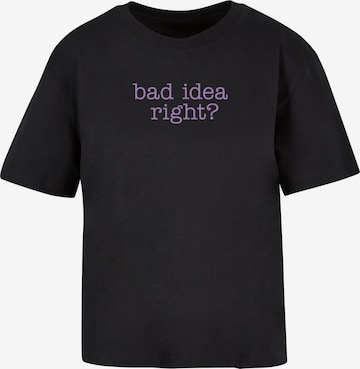 Tricou 'Bad Idea' de la Miss Tee pe negru: față