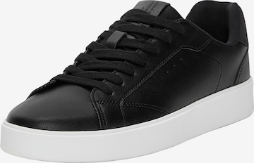 Sneaker low de la Pull&Bear pe negru: față