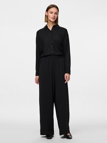 PIECES Wide leg Pants 'PCTifany' in Black