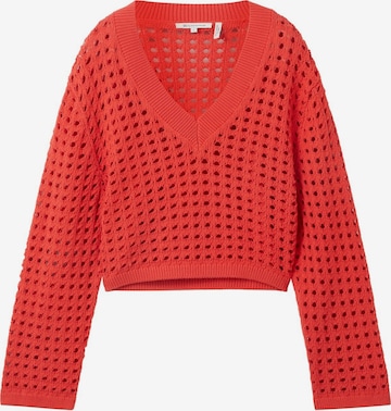 TOM TAILOR DENIM Sweater in Red: front