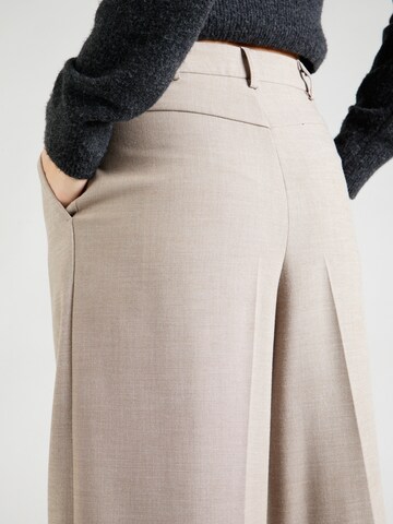 TOPSHOP Wide leg Pleat-front trousers in Beige