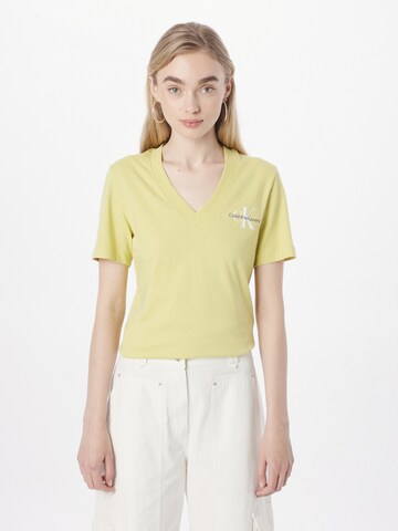 T-shirt Calvin Klein Jeans en jaune : devant