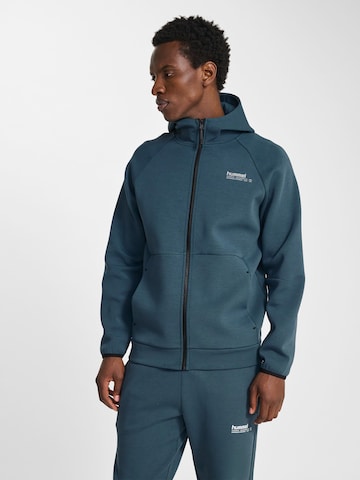 Hummel Sports sweat jacket 'Tech Fleece' in Blue: front
