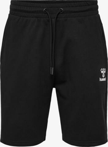 Hummel Regular Workout Pants in Black: front