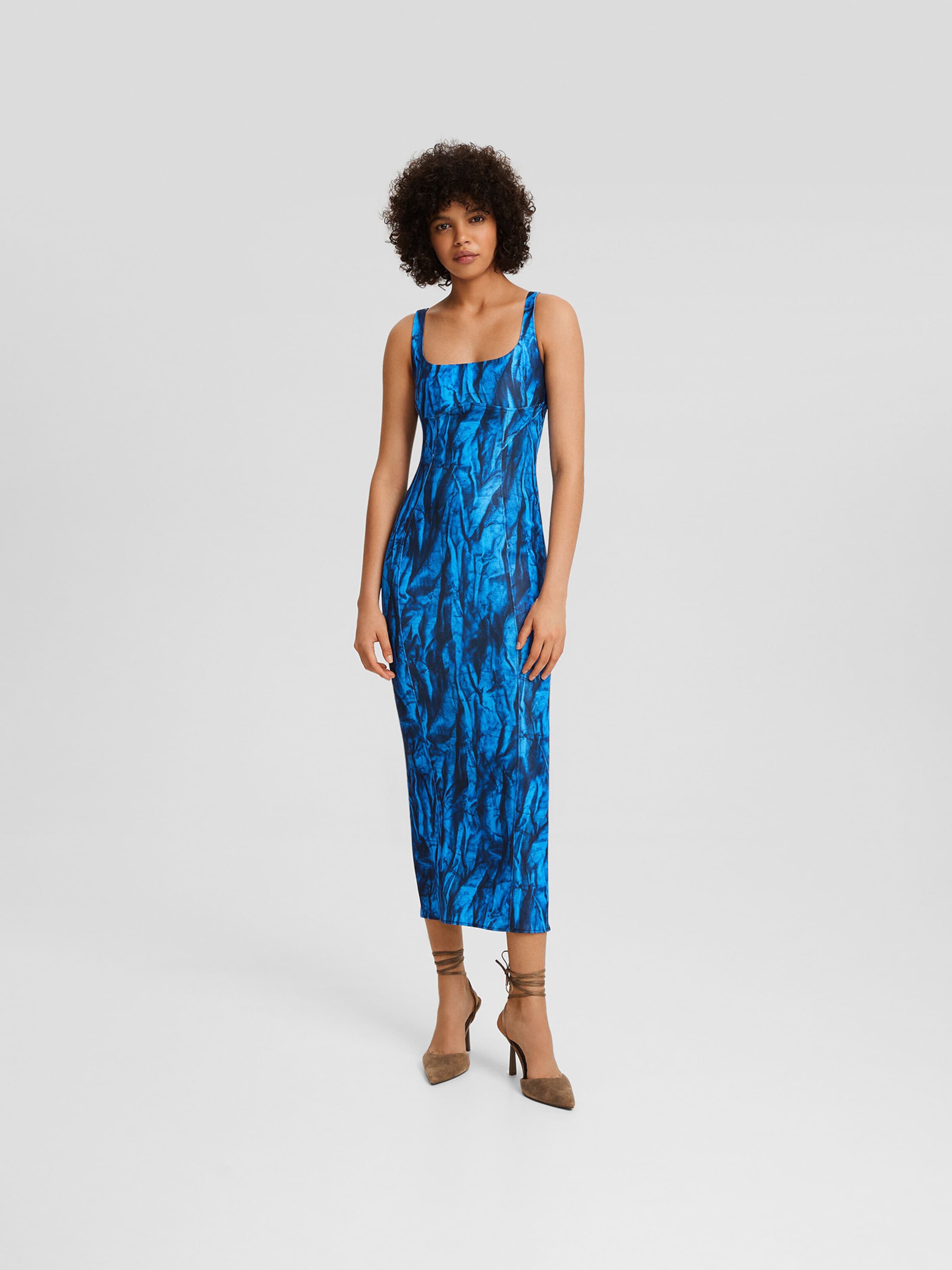 Robe Bershka en Bleu Bleu Marine Azur ABOUT YOU