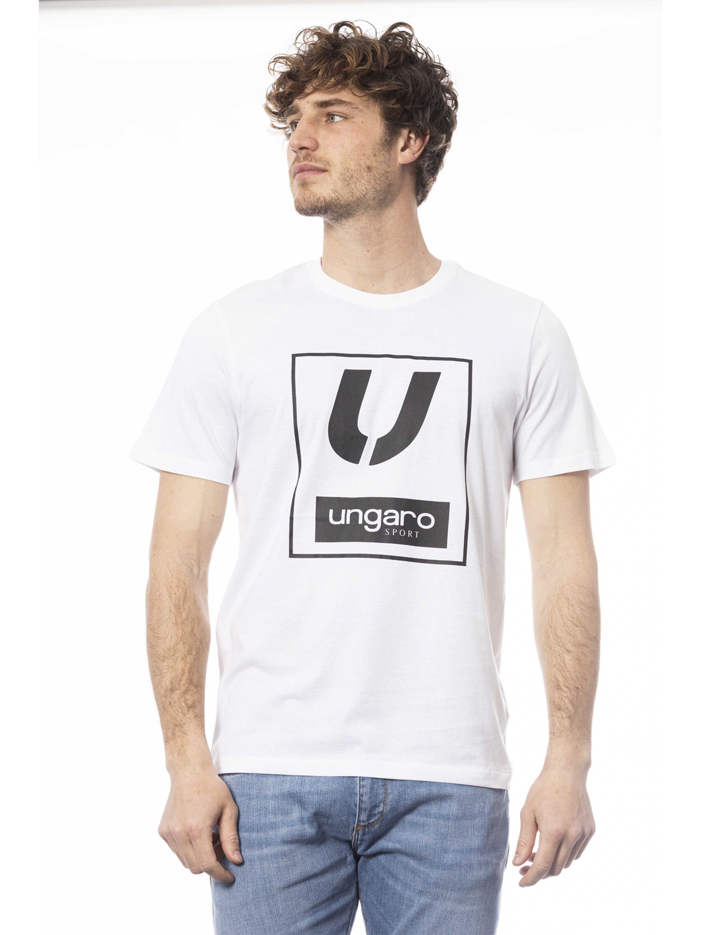 Top 'T-Shirt Uomo Ungaro 100% Cotone Crew Neck Logo' di Ungaro in bianco: frontale