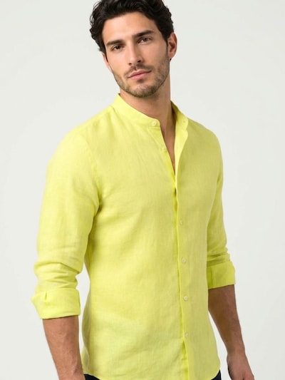 7Camicie Chemise business 'Caravaggio Essentials Linen Man Shirt Light Blue' en 43 en jaune, Vue avec produit