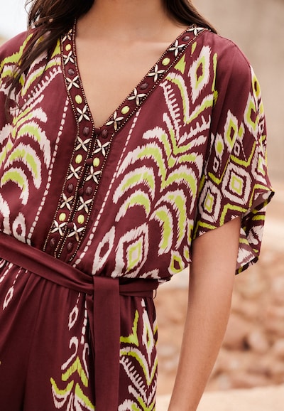 love & roses Jumpsuit in S in de kleur Chocoladebruin, Productweergave