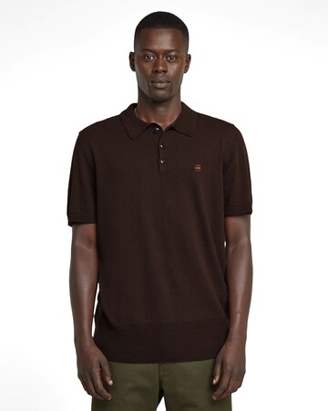 G-STAR Shirt 'Knitted' in Brown: front