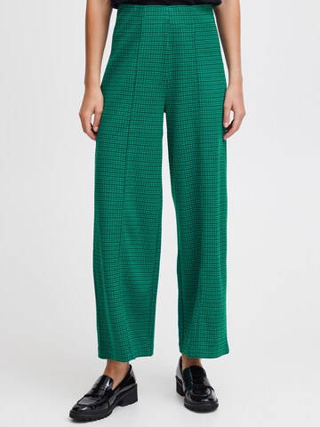 Wide Leg Pantalon ICHI en vert : devant