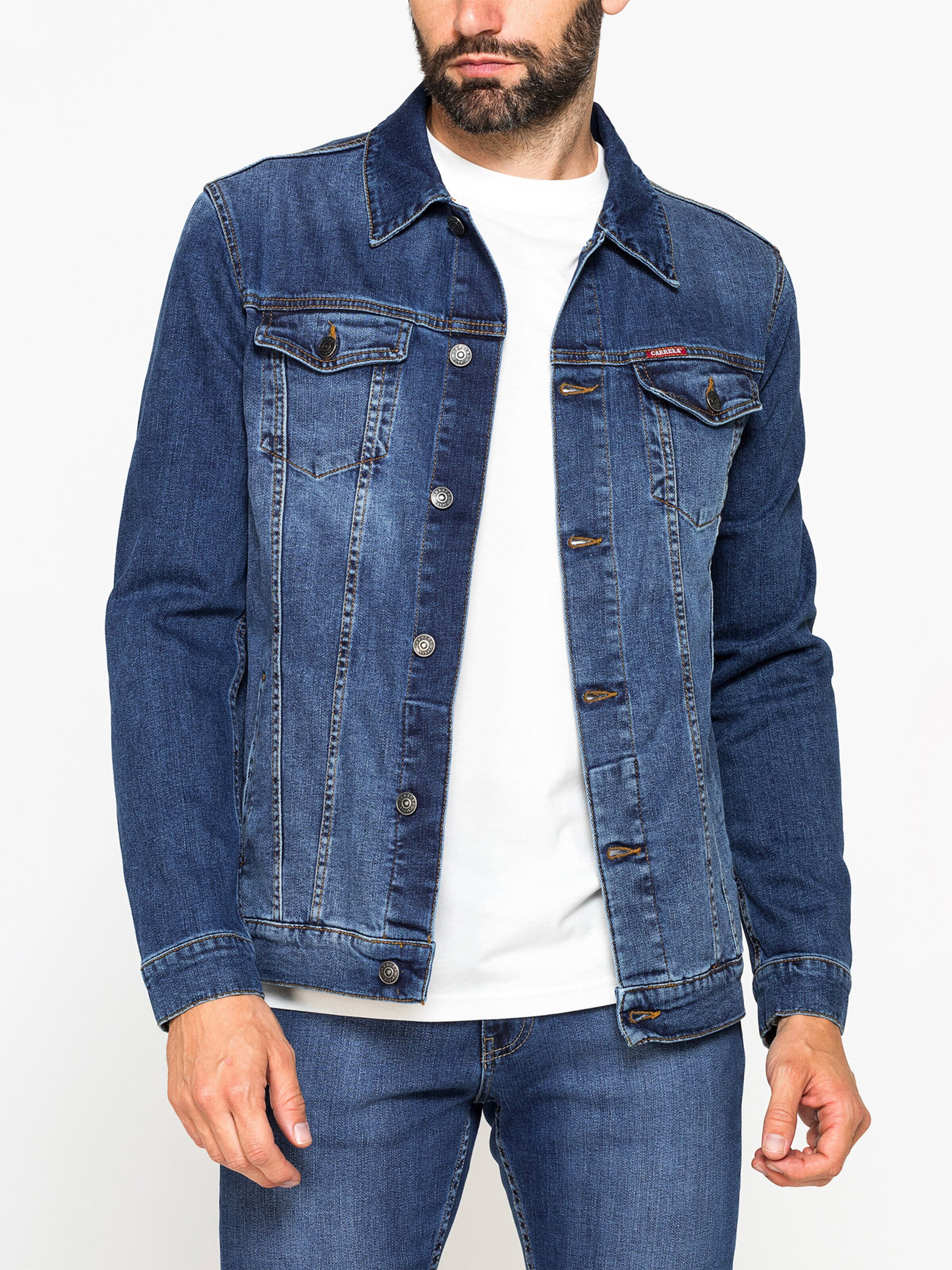 Carrera Jeans Übergangsjacke 'Trucker'‌‌‌‌‌ in Blau: Vorderseite
