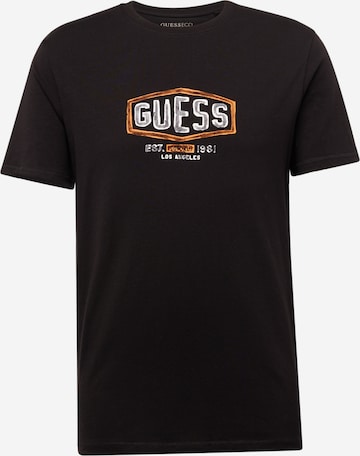 T-Shirt GUESS en noir : devant