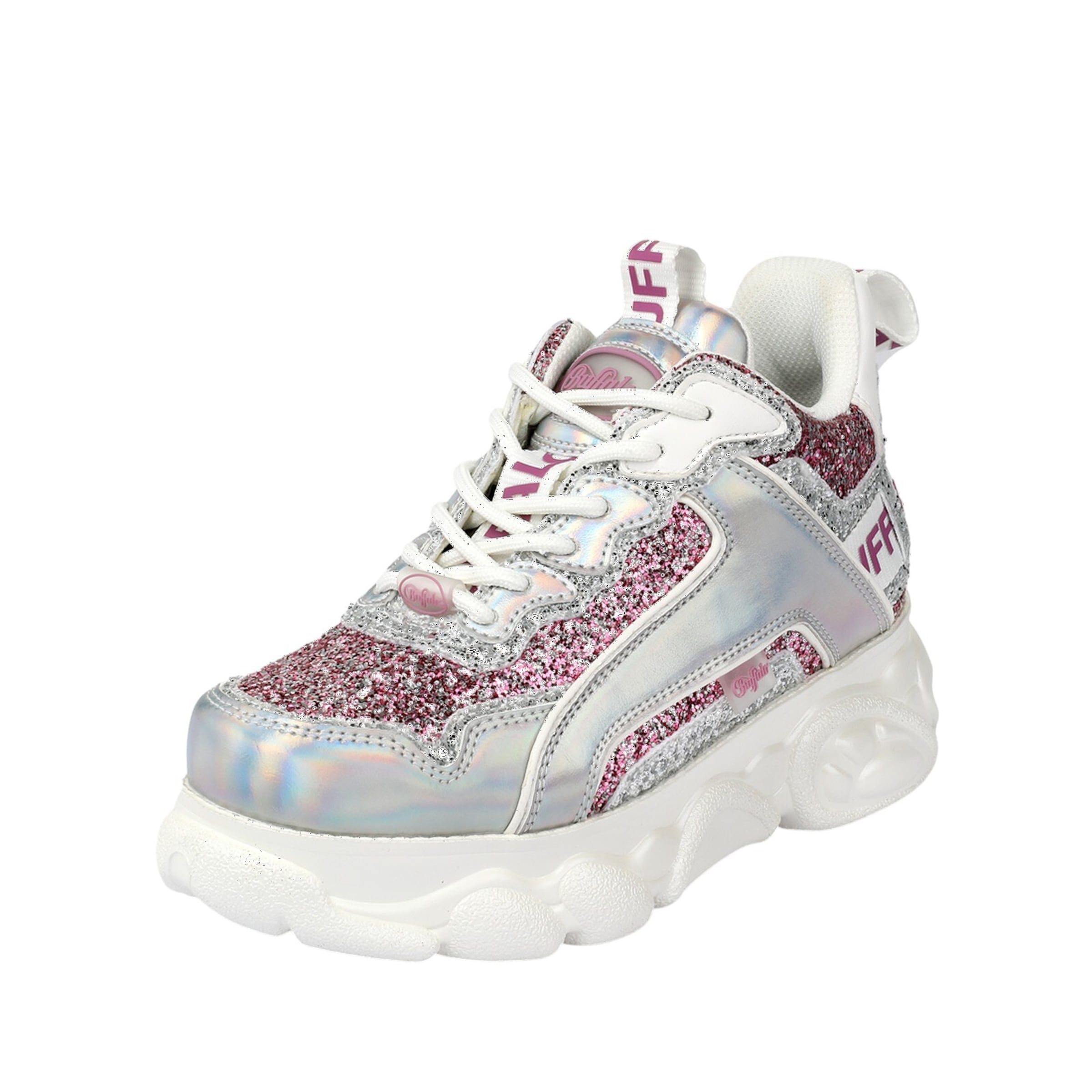 BUFFALO Baskets basses 'Cld Chai' en rose / argent / blanc, Vue avec produit