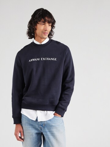 ARMANI EXCHANGE Суичър в синьо: отпред