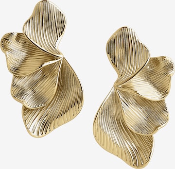 CLASSYANDFABULOUS Jewelry Ohrringe 'Oversize Ginkgo Leaf' in Gold: Vorderseite