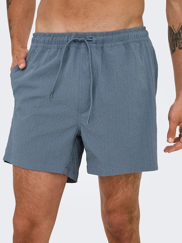 Shorts de bain 'ONSTed' Only & Sons en bleu : devant