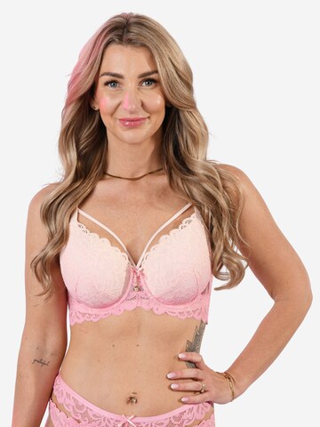 SugarShape T-shirt BH 'True Luna' in Roze: voorkant