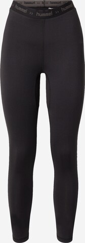 Hummel Skinny Sportbroek in Zwart: voorkant