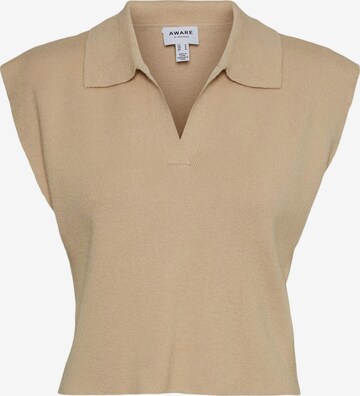 Aware - Top de punto 'Taffy' en beige: frente