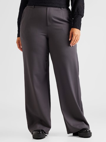 Wide leg Pantaloni 'LISA' de la Object Curve pe gri: față