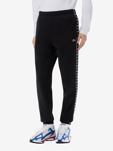 LACOSTE Tapered Workout Pants in Black: front