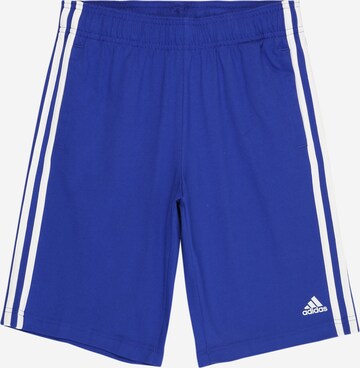 ADIDAS SPORTSWEAR Regular Workout Pants 'Essentials 3-Stripes ' in Blue: front