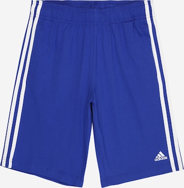 mėlyna ADIDAS SPORTSWEAR Standartinis Sportinės kelnės 'Essentials 3-Stripes ': priekis