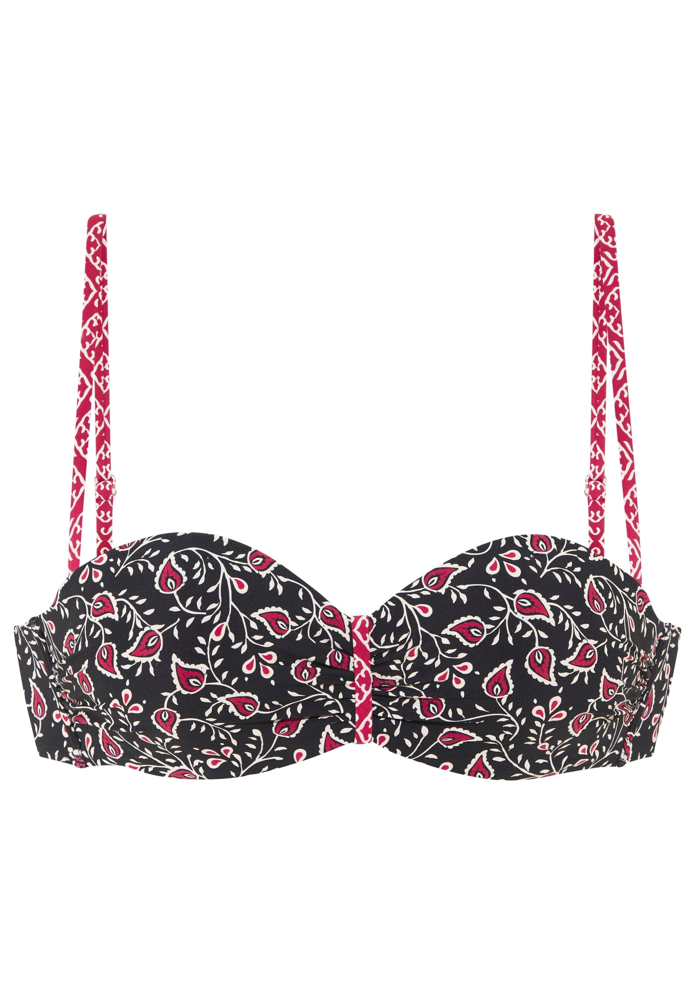 LASCANA - Bandeau Top de bikini en negro: frente