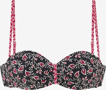 juoda LASCANA Bandeau Bikinio viršutinė dalis: priekis
