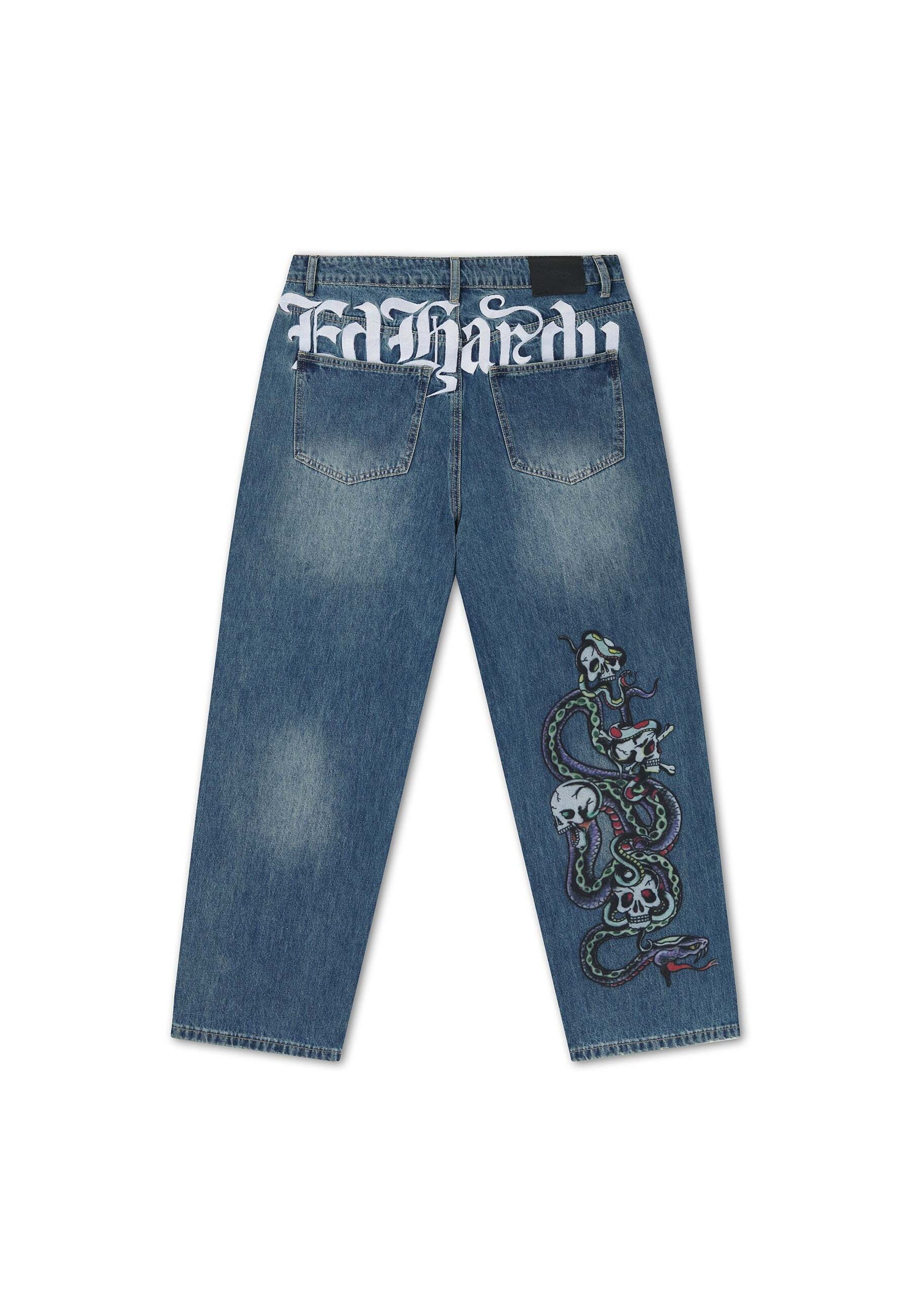 Ed Hardy - Loosefit Vaquero en azul