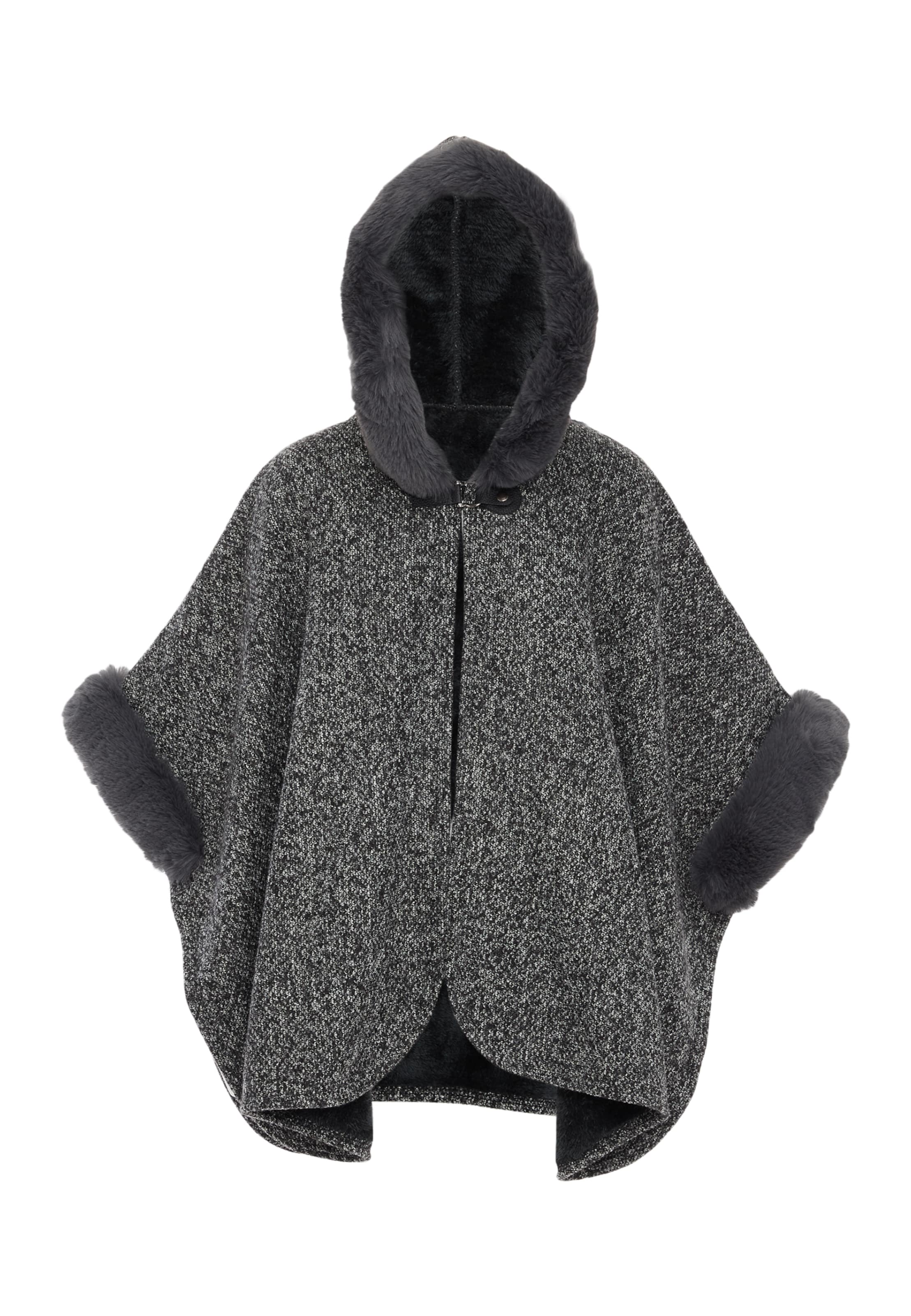 FRAULLY Cape in Grijs: voorkant