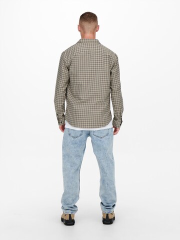 Only & Sons Regular Fit Hemd 'Tevin' in Grau