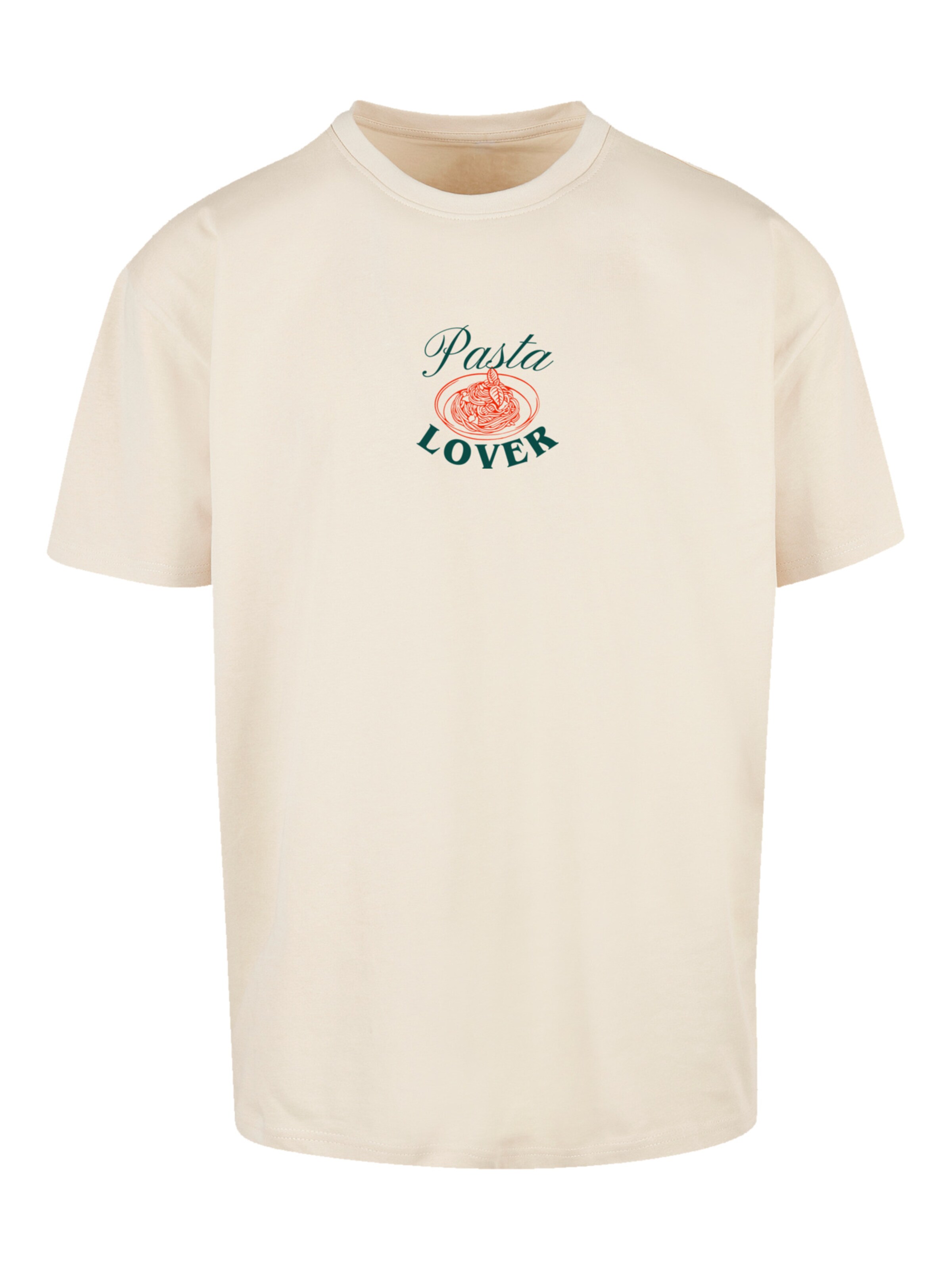 T-Shirt 'Pasta Lover' F4NT4STIC en beige : devant