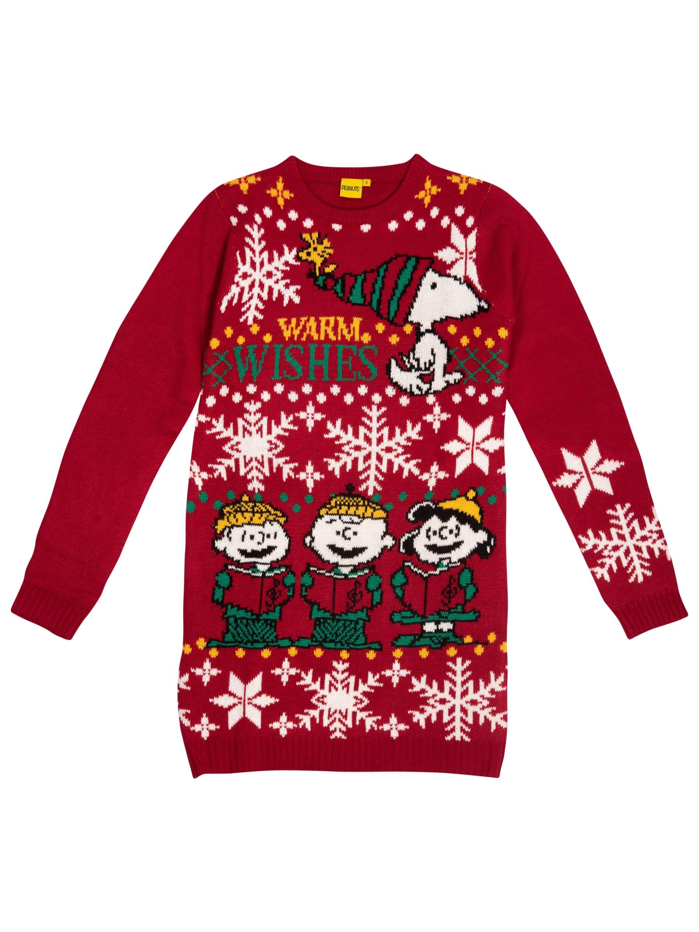 Snoopy & Die Peanuts Knit dress 'Warm Wishes' in Red