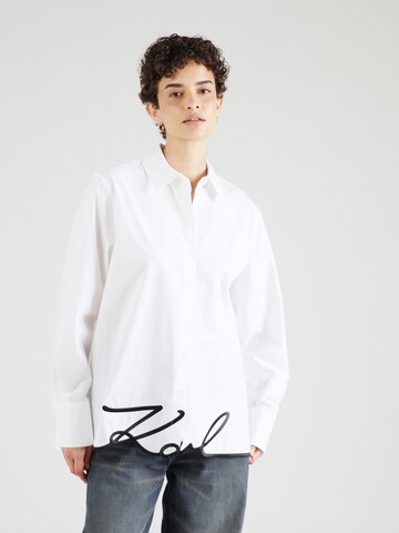 Karl Lagerfeld Blouse in Wit: voorkant