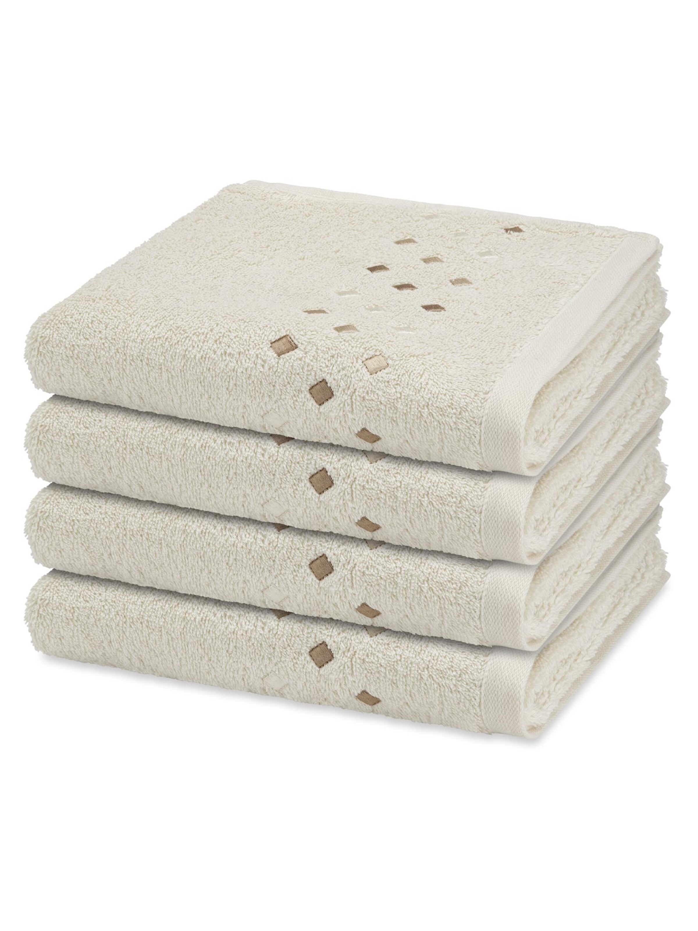 ROSS Towel 'Stoneline' in White: front