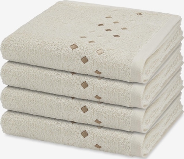 ROSS Towel 'Stoneline' in White: front