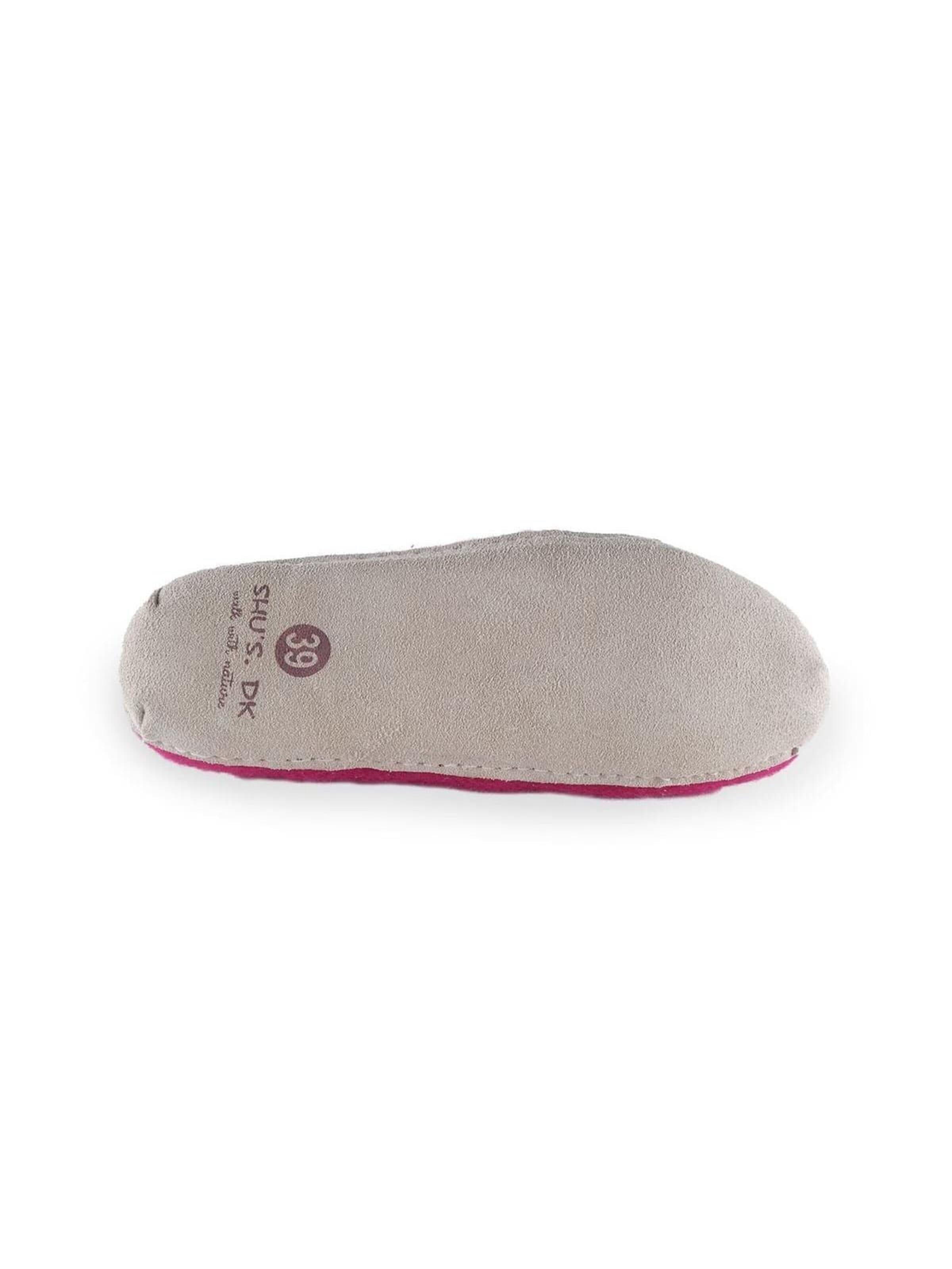 SHUS walk with nature Innesko 'Hjemmesko med høj skaft af 100% ren uld - Model pink m/sål i skind - Dansk Design fra SHUS' i rosa