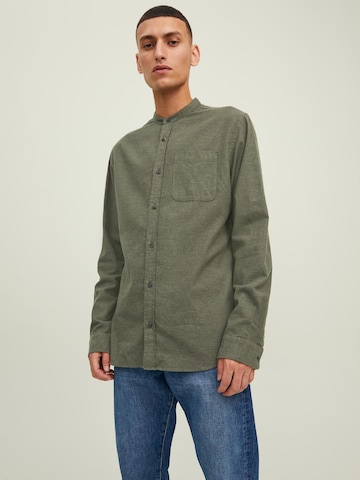 JACK & JONES Regular fit Button Up Shirt in Green: front