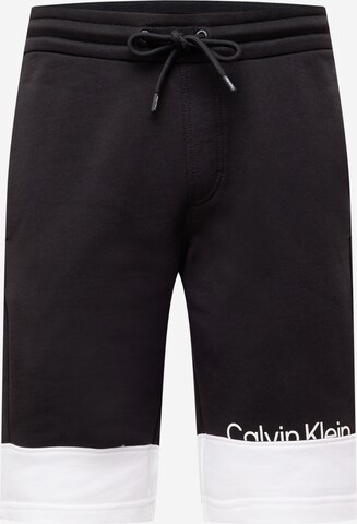 Calvin Klein Normální Kalhoty – černá: přední strana