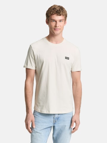 T-Shirt TOM TAILOR DENIM en blanc : devant