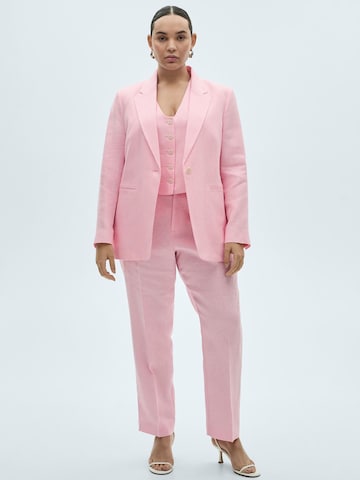MANGO Regular Trousers with creases 'Boreli' in Pink: front