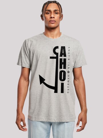 F4NT4STIC T-Shirt 'Ahoi Anker Crop Knut & Jan Hamburg' in Grau: Vorderseite